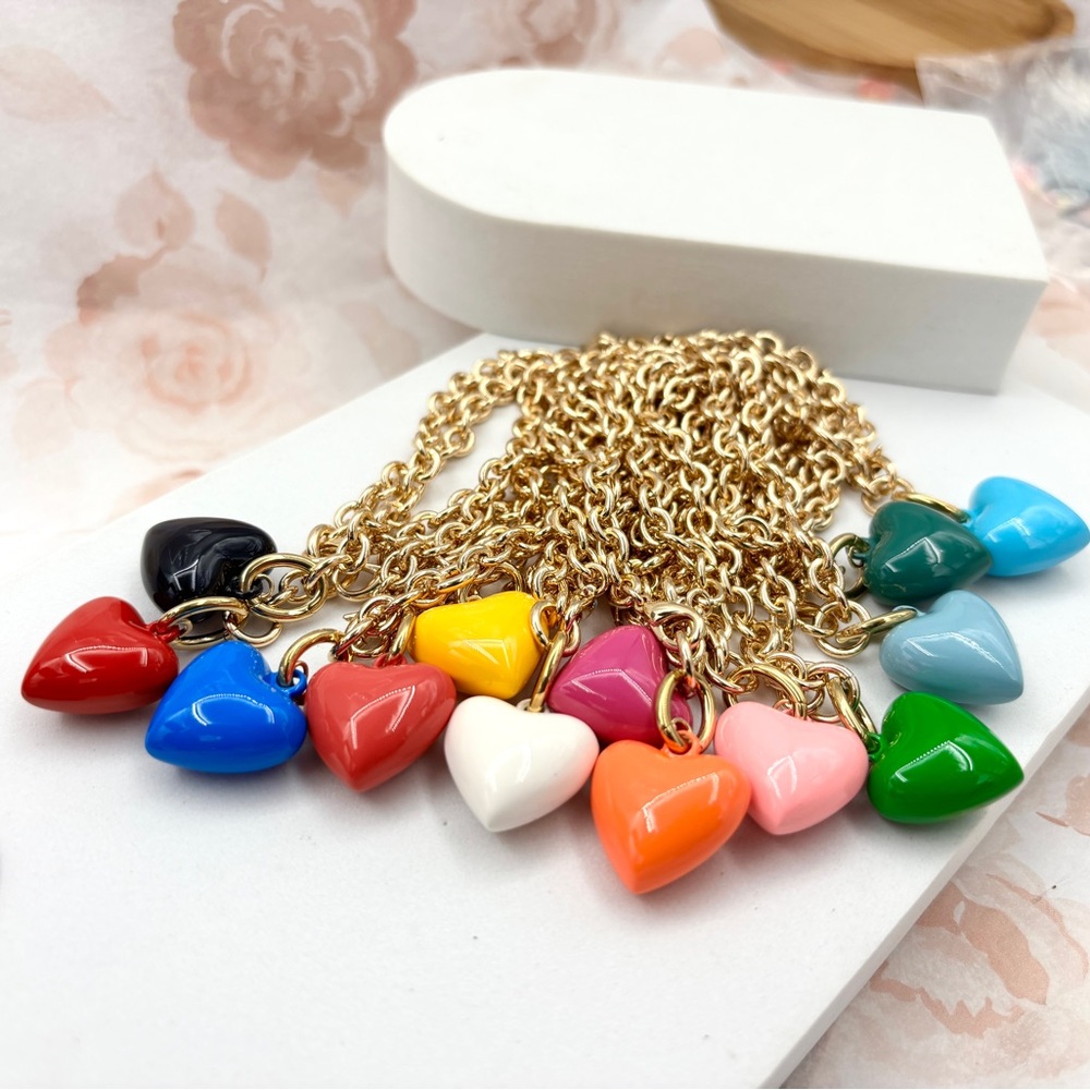 ROXANNE ASSOULIN The Mini Puffy Heart Charm Bracelet Green - Picture 7 of 10